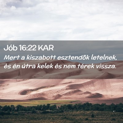 Picture 02 - Jób 16:22 KAR - Mert a kiszabott esztendõk letelnek, és én - Bible Verse Picture