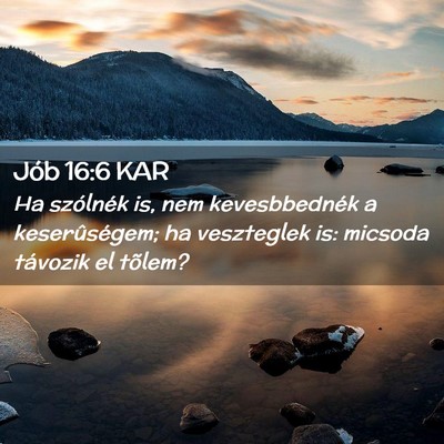 Picture 02 - Jób 16:6 KAR - Ha szólnék is, nem kevesbbednék a - Bible Verse Picture