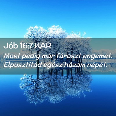 Picture 02 - Jób 16:7 KAR - Most pedig már fáraszt engemet. Elpusztítád - Bible Verse Picture