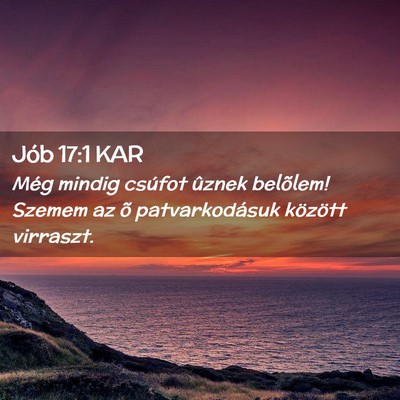 Picture 02 - Jób 17:1 KAR - Még mindig csúfot ûznek belõlem! Szemem az õ - Bible Verse Picture