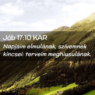 Picture 02 - Jób 17:10 KAR - Napjaim elmulának, szívemnek kincsei: terveim - Bible Verse Picture