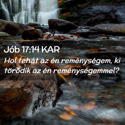 Picture 02 - Jób 17:14 KAR - Hol tehát az én reménységem, ki törõdik az - Bible Verse Picture