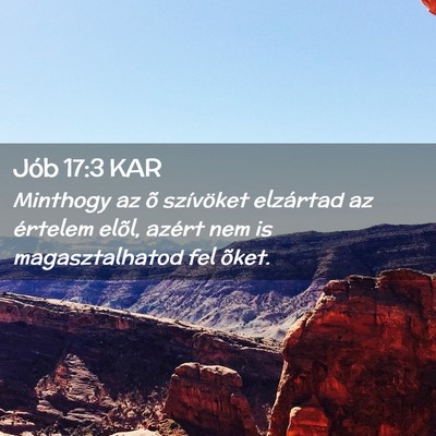Picture 02 - Jób 17:3 KAR - Minthogy az õ szívöket elzártad az értelem - Bible Verse Picture