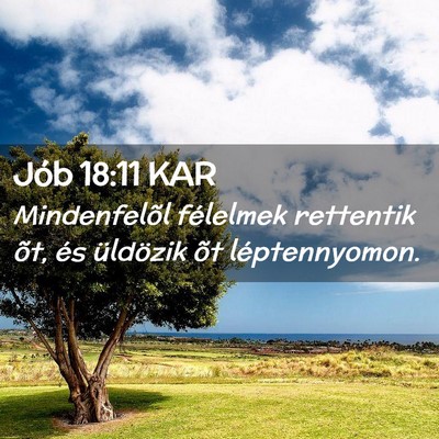 Picture 02 - Jób 18:11 KAR - Mindenfelõl félelmek rettentik õt, és - Bible Verse Picture