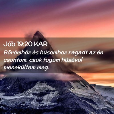 Picture 02 - Jób 19:20 KAR - Bõrömhöz és húsomhoz ragadt az én csontom, - Bible Verse Picture