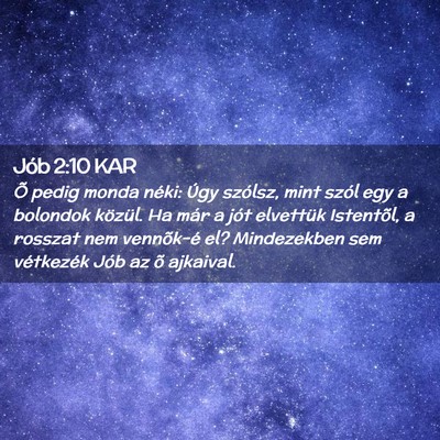 Picture 02 - Jób 2:10 KAR - Õ pedig monda néki: Úgy szólsz, mint szól - Bible Verse Picture