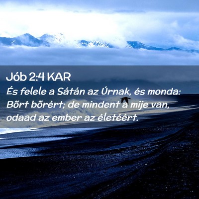 Picture 02 - Jób 2:4 KAR - És felele a Sátán az Úrnak, és monda: Bõrt - Bible Verse Picture