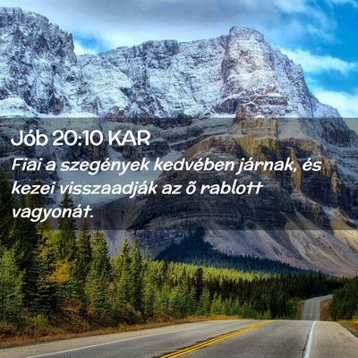 Picture 02 - Jób 20:10 KAR - Fiai a szegények kedvében járnak, és kezei - Bible Verse Picture