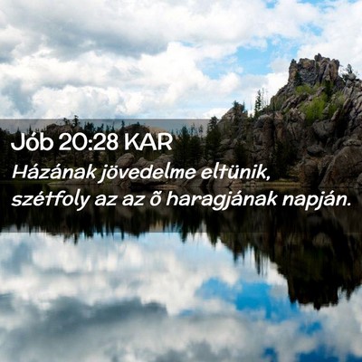 Picture 02 - Jób 20:28 KAR - Házának jövedelme eltünik, szétfoly az az õ - Bible Verse Picture