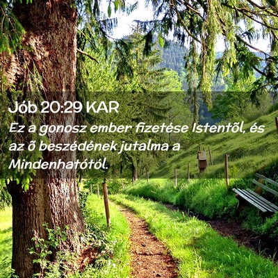 Picture 02 - Jób 20:29 KAR - Ez a gonosz ember fizetése Istentõl, és az õ - Bible Verse Picture