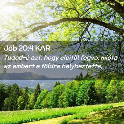 Picture 02 - Jób 20:4 KAR - Tudod-é azt, hogy eleitõl fogva, mióta az - Bible Verse Picture
