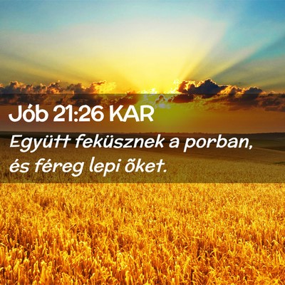 Picture 02 - Jób 21:26 KAR - Együtt feküsznek a porban, és féreg lepi - Bible Verse Picture