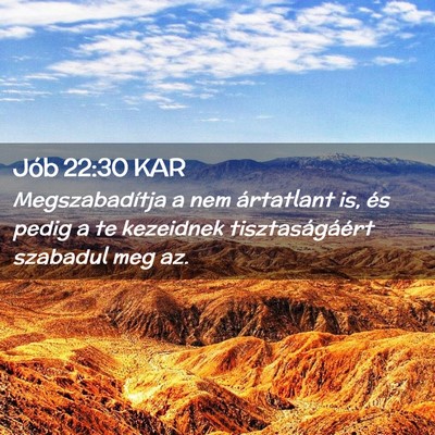 Picture 02 - Jób 22:30 KAR - Megszabadítja a nem ártatlant is, és pedig a - Bible Verse Picture