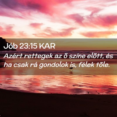 Picture 02 - Jób 23:15 KAR - Azért rettegek az õ színe elõtt, és ha csak - Bible Verse Picture