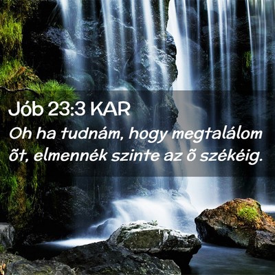 Picture 02 - Jób 23:3 KAR - Oh ha tudnám, hogy megtalálom õt, elmennék - Bible Verse Picture
