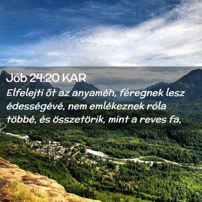 Picture 02 - Jób 24:20 KAR - Elfelejti õt az anyaméh, féregnek lesz - Bible Verse Picture