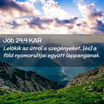 Picture 02 - Jób 24:4 KAR - Lelökik az útról a szegényeket, [és] a föld - Bible Verse Picture