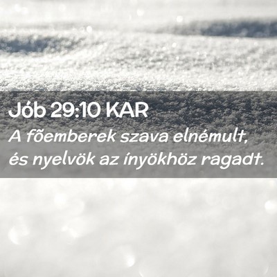 Picture 02 - Jób 29:10 KAR - A fõemberek szava elnémult, és nyelvök az - Bible Verse Picture