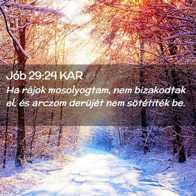 Picture 02 - Jób 29:24 KAR - Ha rájok mosolyogtam, nem bizakodtak el, és - Bible Verse Picture