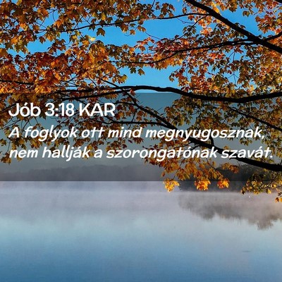 Picture 02 - Jób 3:18 KAR - A foglyok ott mind megnyugosznak, nem hallják a - Bible Verse Picture