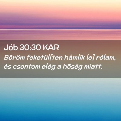 Picture 02 - Jób 30:30 KAR - Bõröm feketül[ten hámlik le] rólam, és - Bible Verse Picture