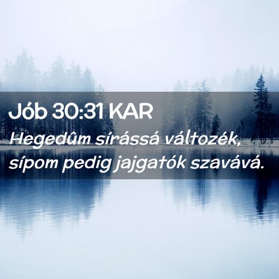 Picture 02 - Jób 30:31 KAR - Hegedûm sírássá változék, sípom pedig - Bible Verse Picture
