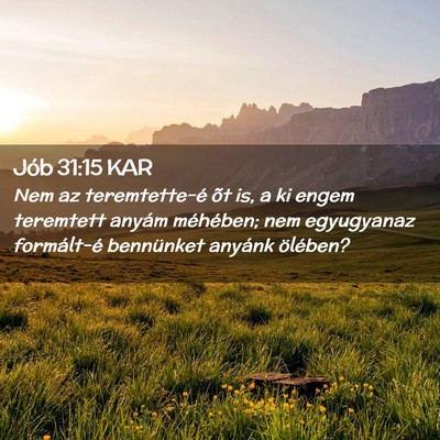 Picture 02 - Jób 31:15 KAR - Nem az teremtette-é õt is, a ki engem teremtett - Bible Verse Picture