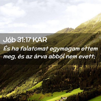Picture 02 - Jób 31:17 KAR - És ha falatomat egymagam ettem meg, és az árva - Bible Verse Picture