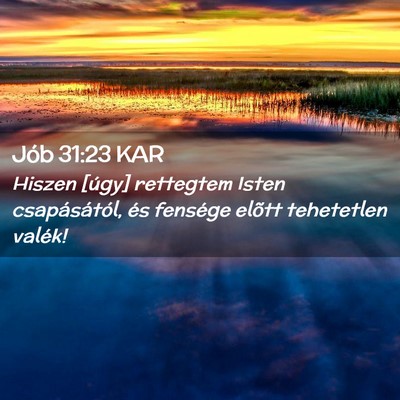 Picture 02 - Jób 31:23 KAR - Hiszen [úgy] rettegtem Isten csapásától, és - Bible Verse Picture