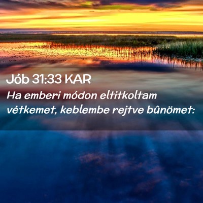 Picture 02 - Jób 31:33 KAR - Ha emberi módon eltitkoltam vétkemet, keblembe - Bible Verse Picture
