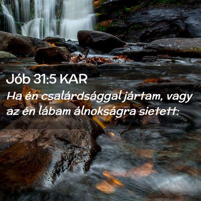 Picture 02 - Jób 31:5 KAR - Ha én csalárdsággal jártam, vagy az én - Bible Verse Picture