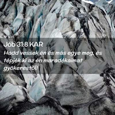 Picture 02 - Jób 31:8 KAR - Hadd vessek én és más egye meg, és tépjék - Bible Verse Picture