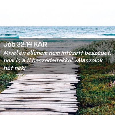 Picture 02 - Jób 32:14 KAR - Mivel én ellenem nem intézett beszédet, nem is - Bible Verse Picture
