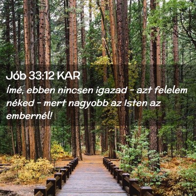 Picture 02 - Jób 33:12 KAR - Ímé, ebben nincsen igazad - azt felelem néked - Bible Verse Picture