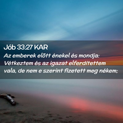 Picture 02 - Jób 33:27 KAR - Az emberek elõtt énekel és mondja: Vétkeztem - Bible Verse Picture