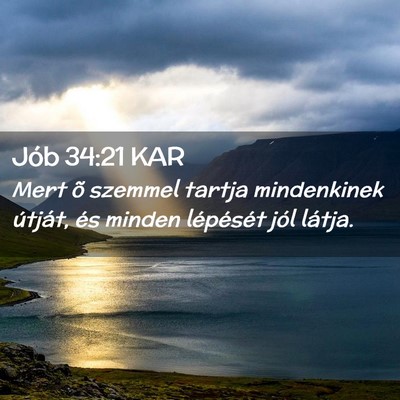 Picture 02 - Jób 34:21 KAR - Mert õ szemmel tartja mindenkinek útját, és - Bible Verse Picture