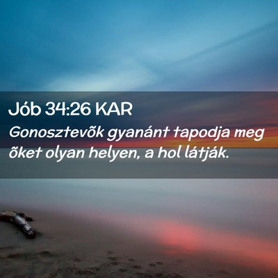 Picture 02 - Jób 34:26 KAR - Gonosztevõk gyanánt tapodja meg õket olyan - Bible Verse Picture