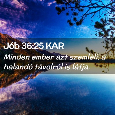 Picture 02 - Jób 36:25 KAR - Minden ember azt szemléli; a halandó távolról - Bible Verse Picture
