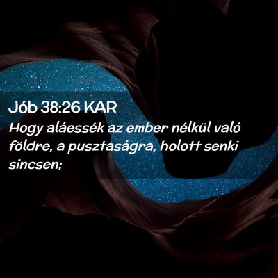 Picture 02 - Jób 38:26 KAR - Hogy aláessék az ember nélkül való földre, - Bible Verse Picture