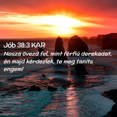 Picture 02 - Jób 38:3 KAR - Nosza övezd fel, mint férfiú derekadat, én - Bible Verse Picture