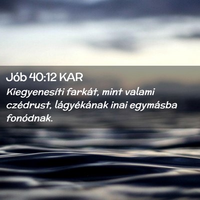Picture 02 - Jób 40:12 KAR - Kiegyenesíti farkát, mint valami czédrust, - Bible Verse Picture