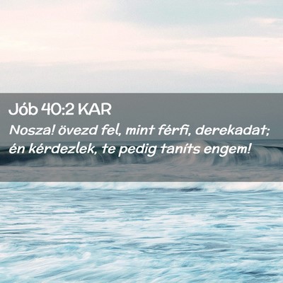 Picture 02 - Jób 40:2 KAR - Nosza! övezd fel, mint férfi, derekadat; én - Bible Verse Picture