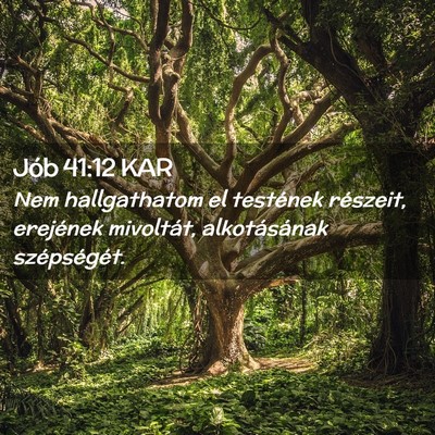 Picture 02 - Jób 41:12 KAR - Nem hallgathatom el testének részeit, erejének - Bible Verse Picture