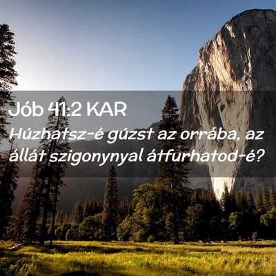 Picture 02 - Jób 41:2 KAR - Húzhatsz-é gúzst az orrába, az állát - Bible Verse Picture