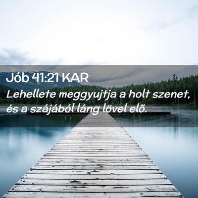 Picture 02 - Jób 41:21 KAR - Lehellete meggyujtja a holt szenet, és a - Bible Verse Picture