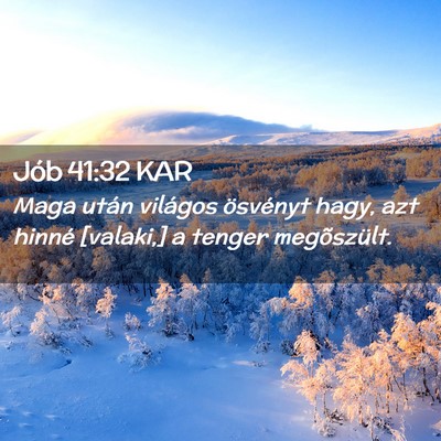 Picture 02 - Jób 41:32 KAR - Maga után világos ösvényt hagy, azt hinné - Bible Verse Picture