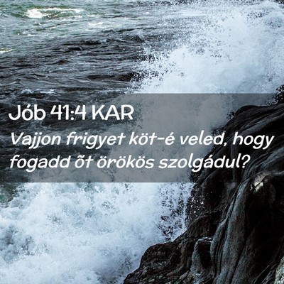 Picture 02 - Jób 41:4 KAR - Vajjon frigyet köt-é veled, hogy fogadd õt - Bible Verse Picture