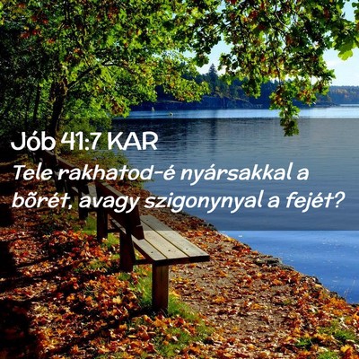 Picture 02 - Jób 41:7 KAR - Tele rakhatod-é nyársakkal a bõrét, avagy - Bible Verse Picture