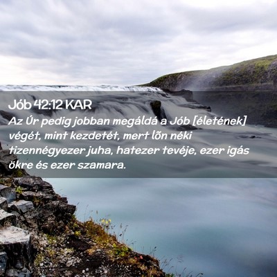 Picture 02 - Jób 42:12 KAR - Az Úr pedig jobban megáldá a Jób [életének] - Bible Verse Picture