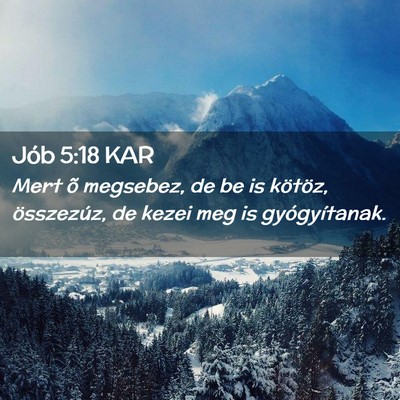 Picture 02 - Jób 5:18 KAR - Mert õ megsebez, de be is kötöz, összezúz, - Bible Verse Picture